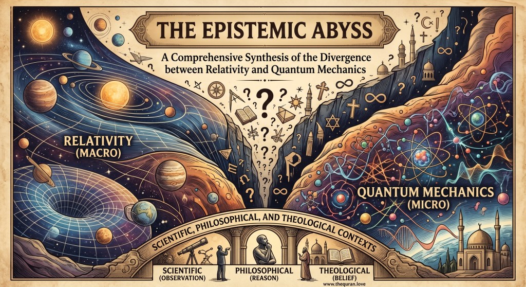 Two Veils, One Throne: General Relativity, Quantum Mechanics, and the Qur’anic Horizon of&nbsp;Knowledge